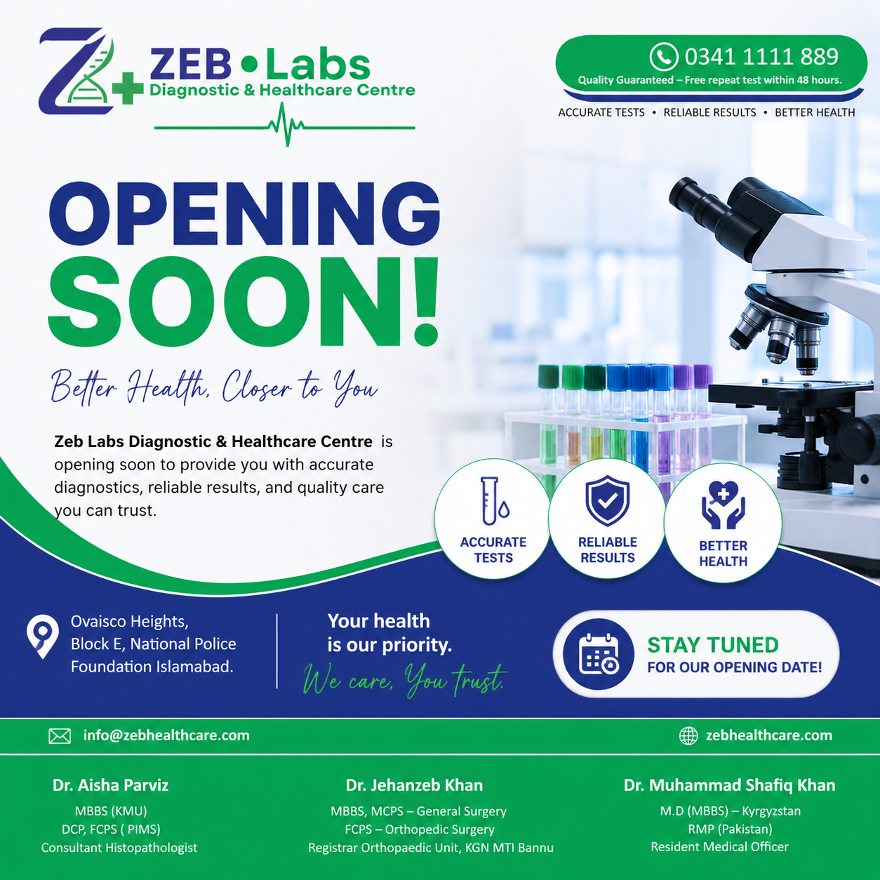 ZEB-LABS Diagnostics & Healthcare Centre Coming Soon.